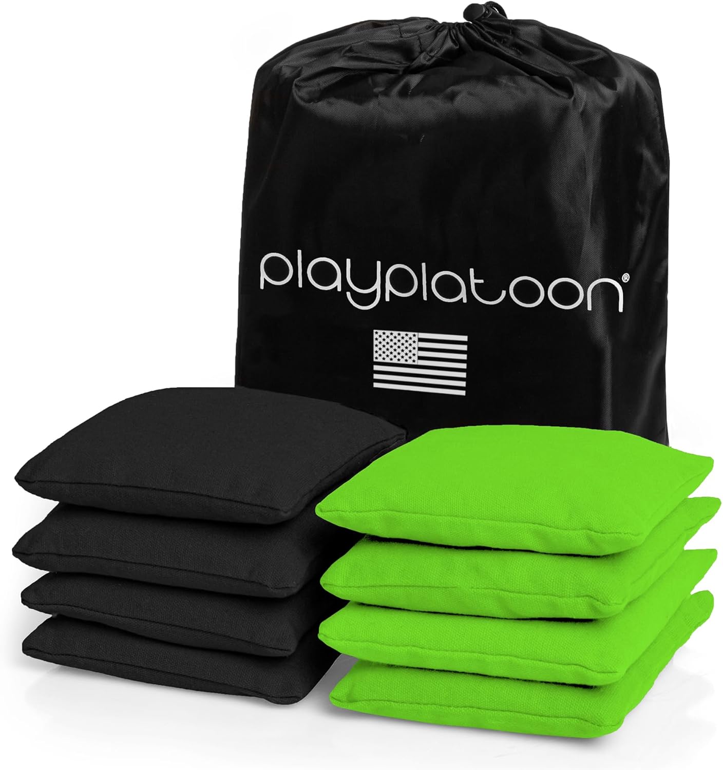 Play Platoon Cornhole Bags - Premium Weather Resistant Duckcloth | Set of 8 Regulation Size Bean Bags