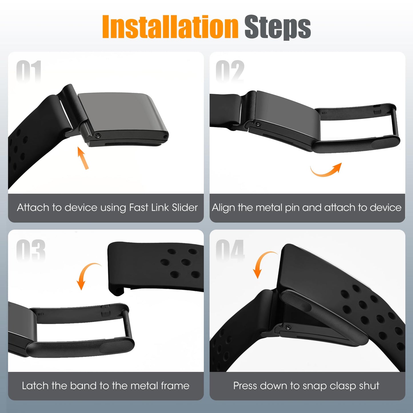 Spapoy Silicone Sport Band Compatible with Whoop 5.0 Bands for Men Women, Soft Breathable Adjustable Waterproof Replacement Wristbands for Whoop 5.0 One, Peak and Life [Not for Gen 4]