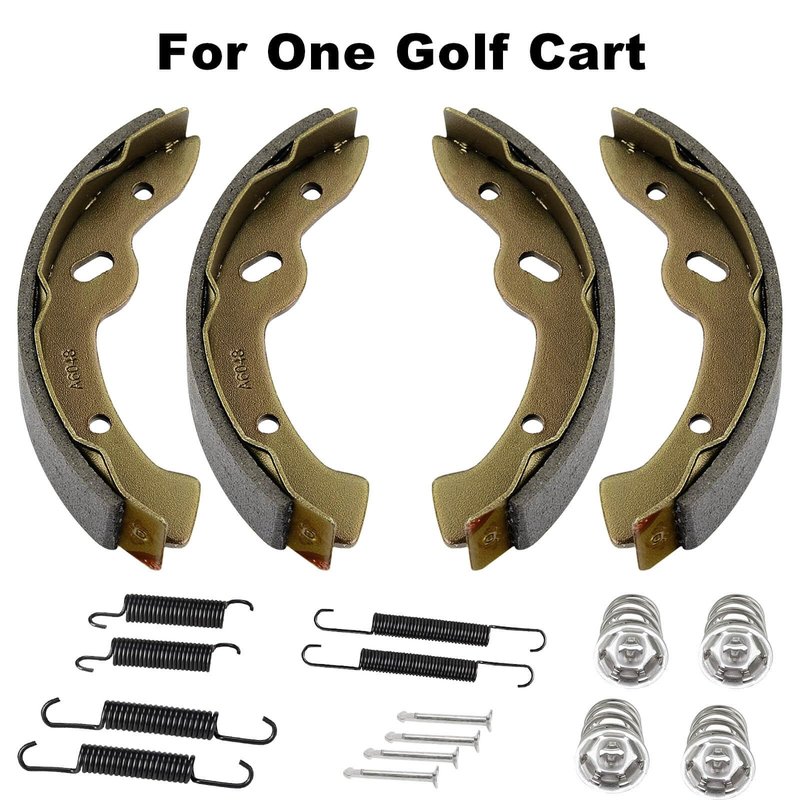 EZGO TXT Brake Shoes Rear Kit Assembly Fit for 2-Cycle EZGO TXT/Medalist 1997-2008 and Workhorse 97+, Golf Cart Brake Pads OEM 27943G01 27945G01 70794G01 70795G01, Only for 2-Cycle EZGO Carts