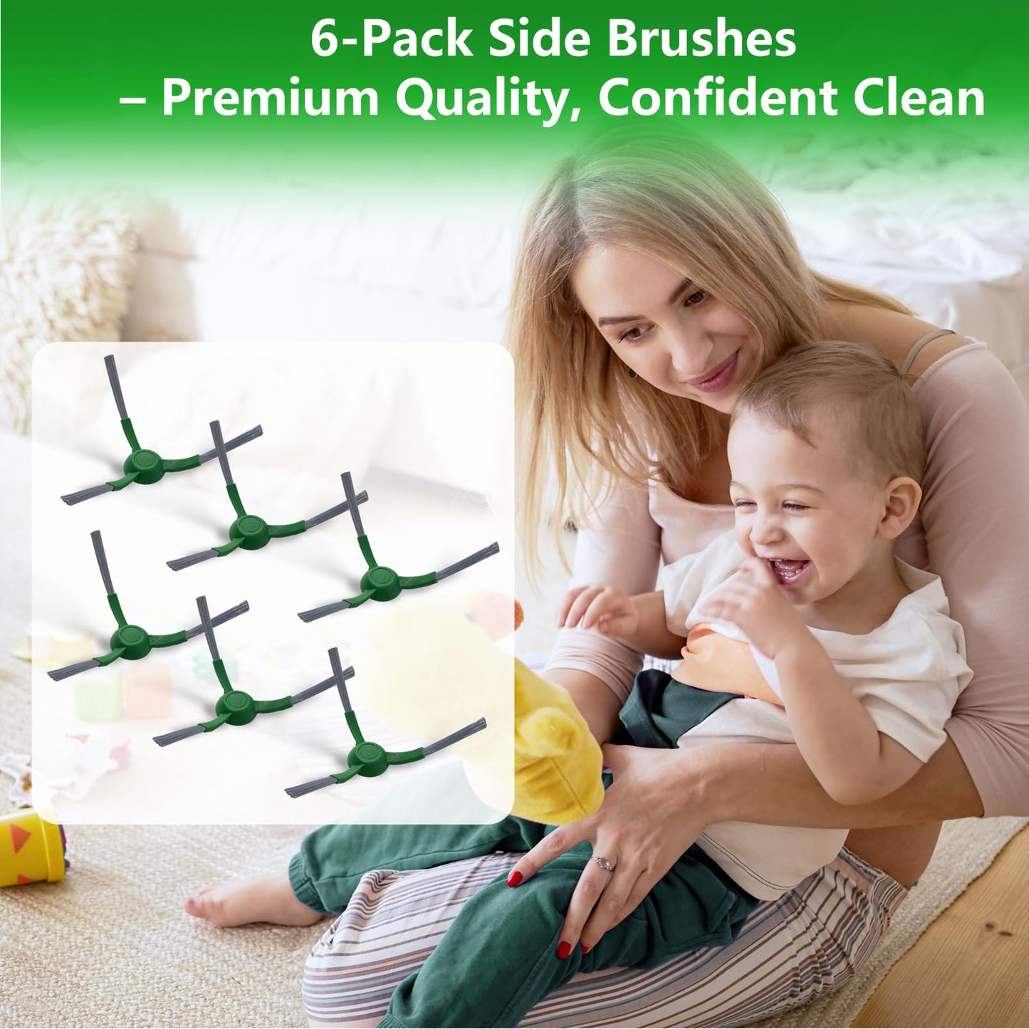 6 Pack Replacement Side Brushes Compatible with iRobot Roomba Max 705 Vac/Plus 504 Vac Robot, Edge-Sweeping Brushes Vacuum Accessories