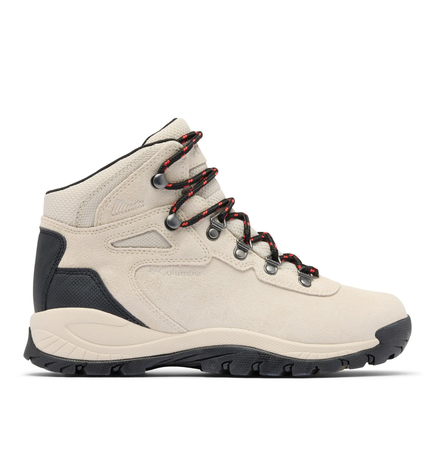 Columbia Women's Newton Ridge Plus Waterproof Amped, Cloud Grey/Poppy Red, 7.5 Wide