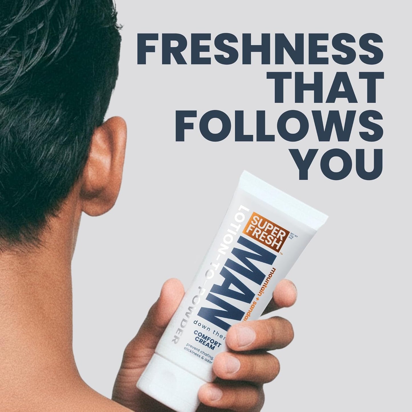 Super Fresh Ball Deodorant Powder - Comfort Cream for Men | Odor Control & Sweat Absorption, 4 oz