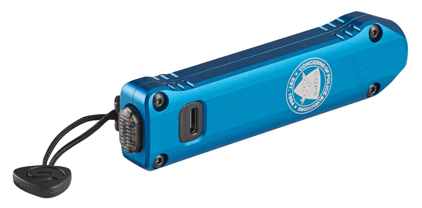 Streamlight 88825 Wedge XT 500-Lumen 1,900-Candela Flat Everyday Carry Flashlight, Includes USB-Cable and Pocket Lanyard, Blue C.O.P.S. Edition