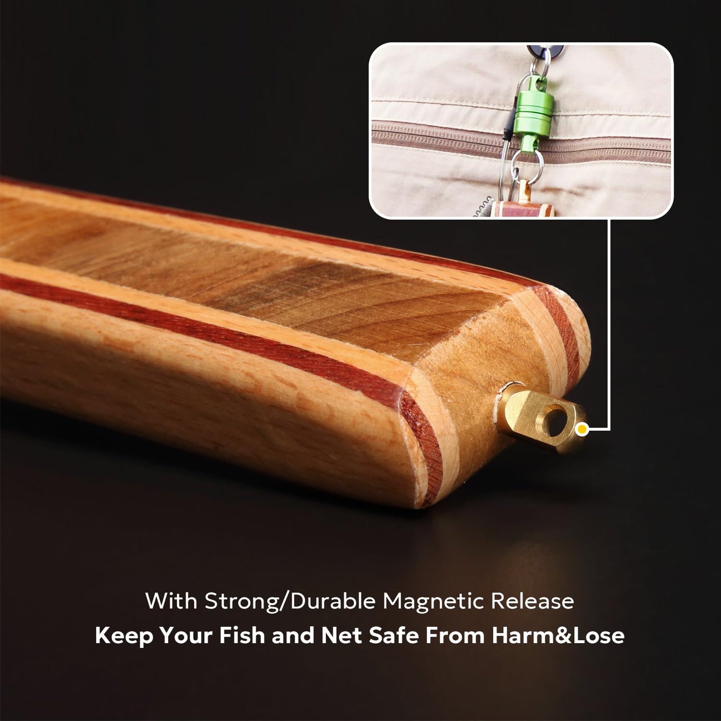 SF Fly Fishing Landing Soft Rubber Mesh Trout Catch and Release Net with Black Magnetic Net Release Combo Kit (Clear A Combo Small Holes)