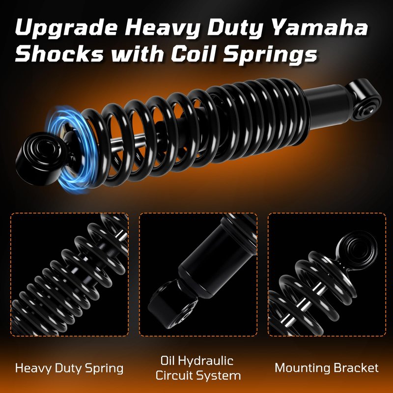Cartalia Golf Cart Rear Shock Absorber Heavy Duty with Springs for Yamaha G2 G6 G8 G9 G14 G16 G19 G20 G22 G29 / Drive (Gen1) Gas & Electric Models OEM JN4-F2210-00-00 JN3-F2210-00 JW2-F2210-10 Black