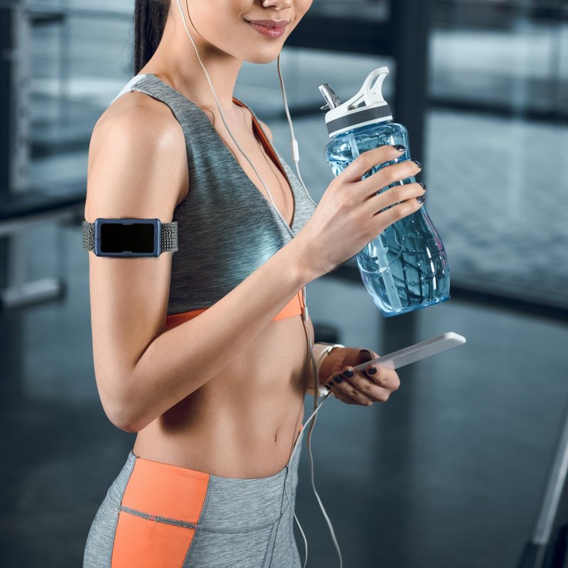 XINGMALY 3-Pack Adjustable Nylon Band Compatible with Amazfit Helio Fitness Tracker Strap, Breathable Arm/Ankle Strap with Quick Release & Secure Hook-and-Loop Closure (Black Gray,Black,Blue Gray)