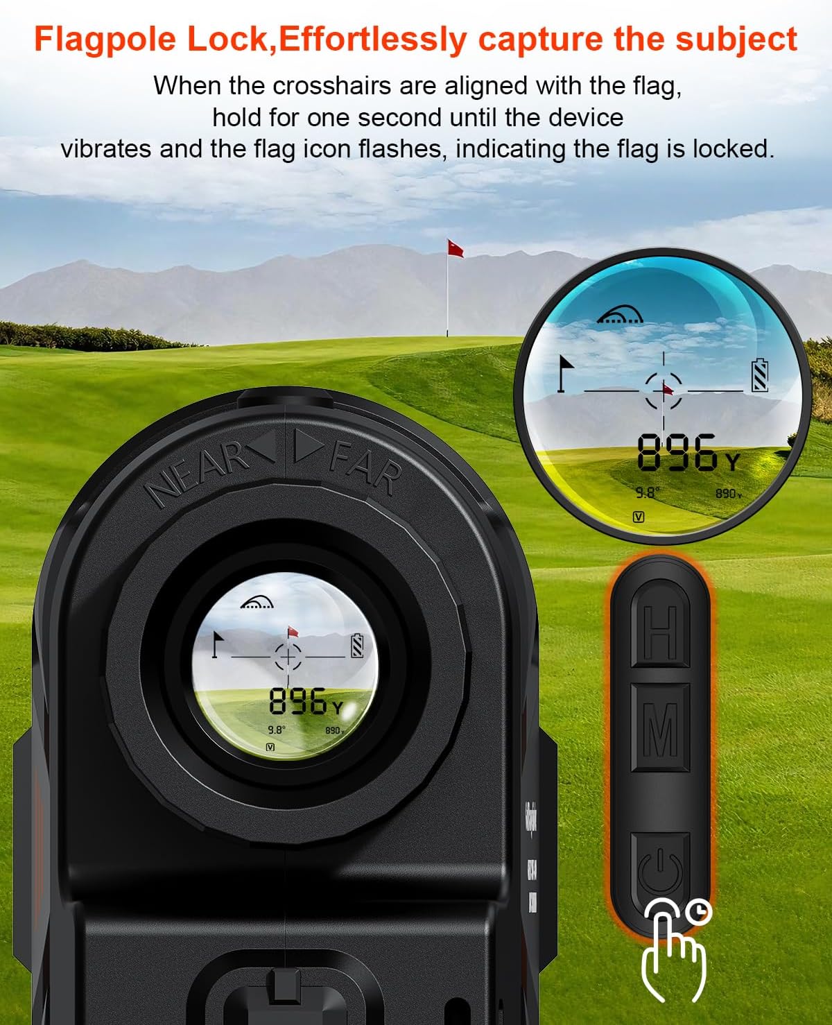 Skiennix Golf Laser Rangefinder - Slope Compensation & Flag Lock Vibration | 1900 Yards, 6X HD Magnification, USB-C Rechargeable