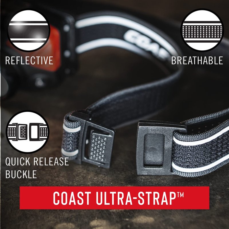 Coast® FL75R Rechargeable 1000 Lumen Dual Color Twist Focus™ LED Headlamp, Black
