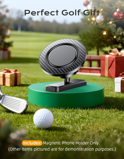 Dawinga Magnetic Golf Cart Phone Holder, Strong Magnet Compatible with MagSafe iPhone 17-12 and Android, Golf Gifts for Men Women Golfers Dad Husband Him, Golf Accessories Fits EZGO Club Car Yamaha