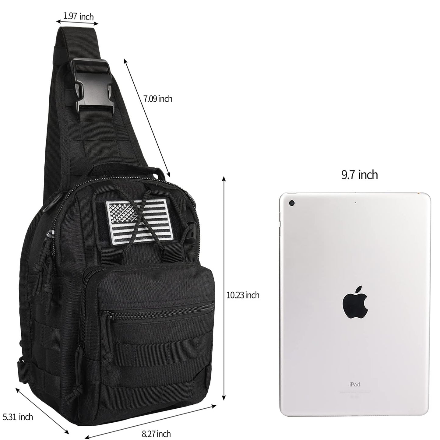 BOMTURN Tactical Bag Military Sling Backpack : Tactical Sling Bag Shoulder Bags for Men Women CCW EDC Bags Fishing Backpacks Outdoor