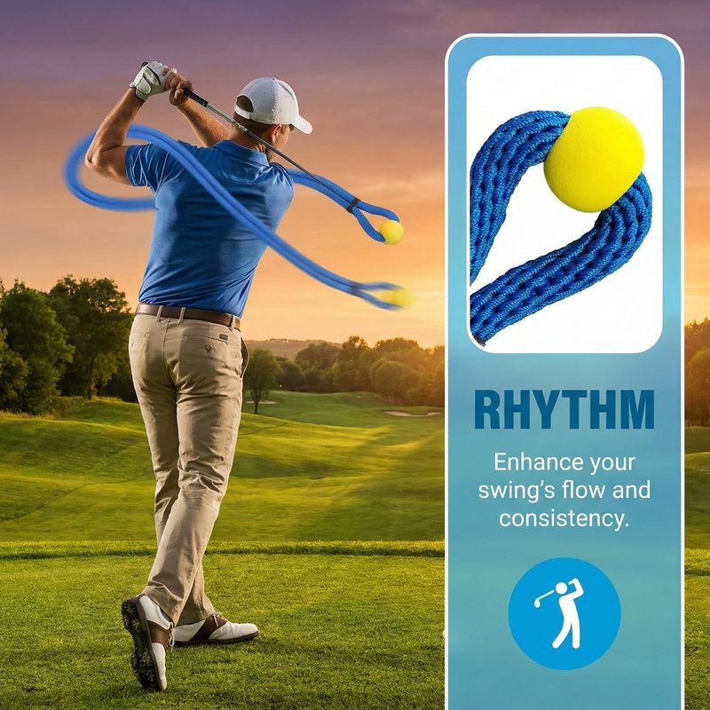 WIGERLON Golf Rope Swing Trainer - Professional Training Aid to Improve Swing Speed, Tempo, Rhythm, Flexibility Strength, for Warm-Up & Practice, Golf Gift for All Level Golfers
