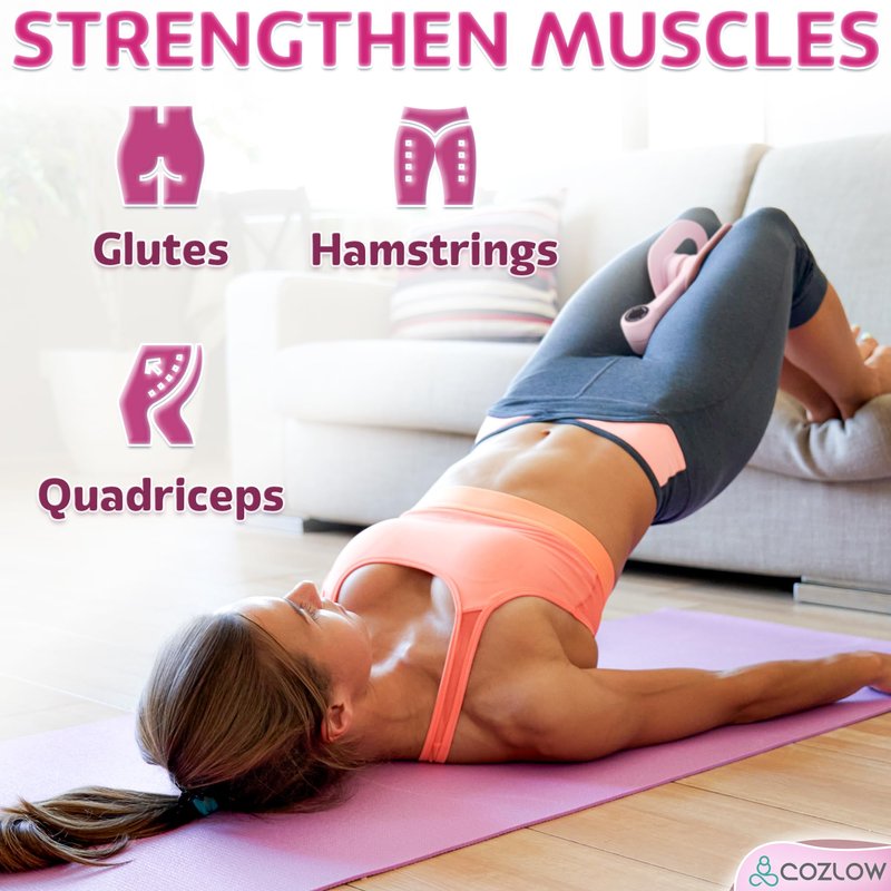 Cozlow - Leg / Thigh Trainer - Multifunctional Exerciser and Muscle Toning / Strengthening Device with Adjustable Grippers for Pelvic Floor, Hip, Glutes, Arms Workout - Kegel Exercise, Leg Squeezer