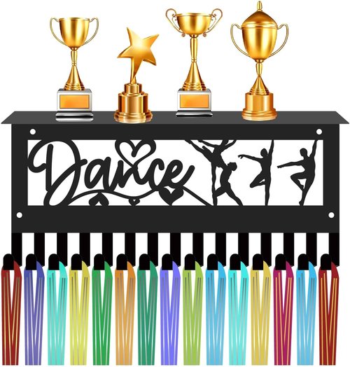 CREATCABIN Dance Medal Hanger - Wall-Mounted Trophy Organizer with Shelf for 70+ Medals | 11.8 x 5.1 Inch