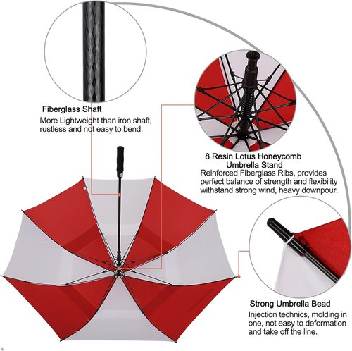 G4Free Golf Umbrella - Oversized 72 Inch Double Canopy, Windproof & Waterproof Design