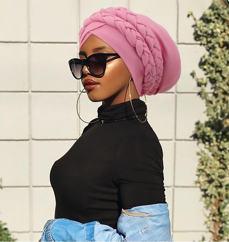 AQOKKA Knotted Headwraps for Women African Turban Pre-Tied Twisted Turbans Caps Head Scarf Cover Beanie Cancer Chemo Headwear