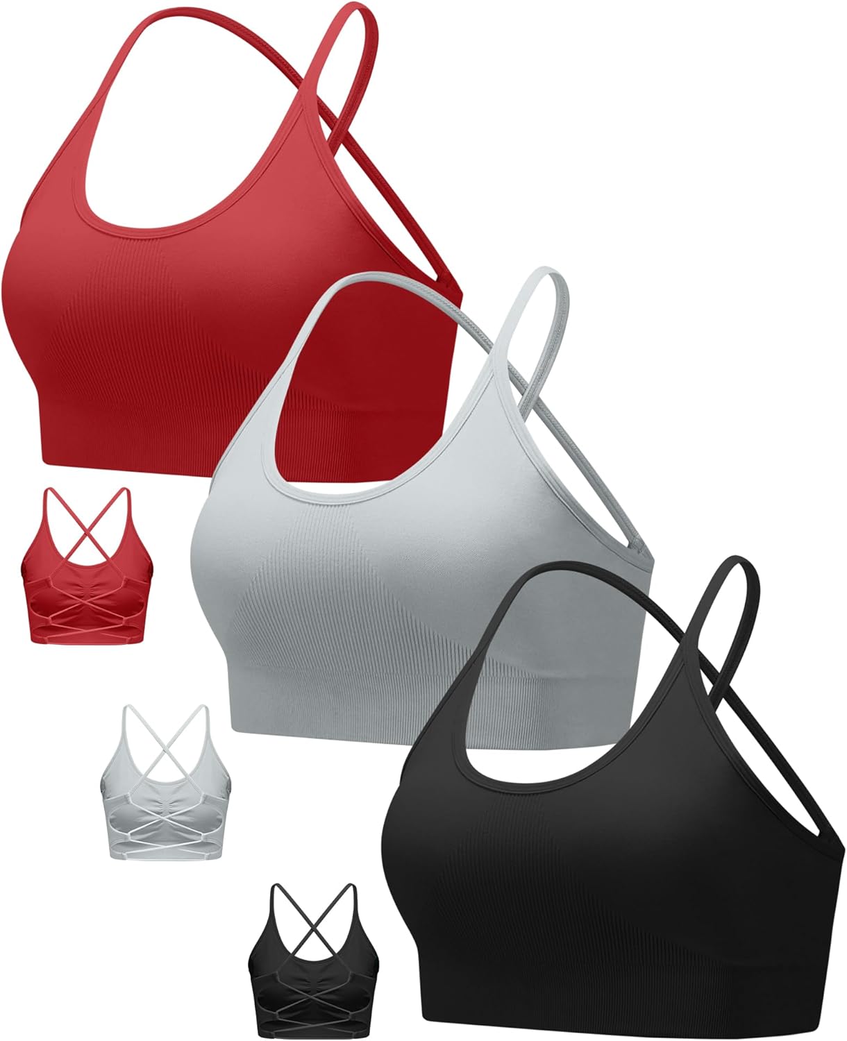 RUNNING GIRL Sports Bra - Seamless Crisscross Back Design with Medium Support & Removable Pads