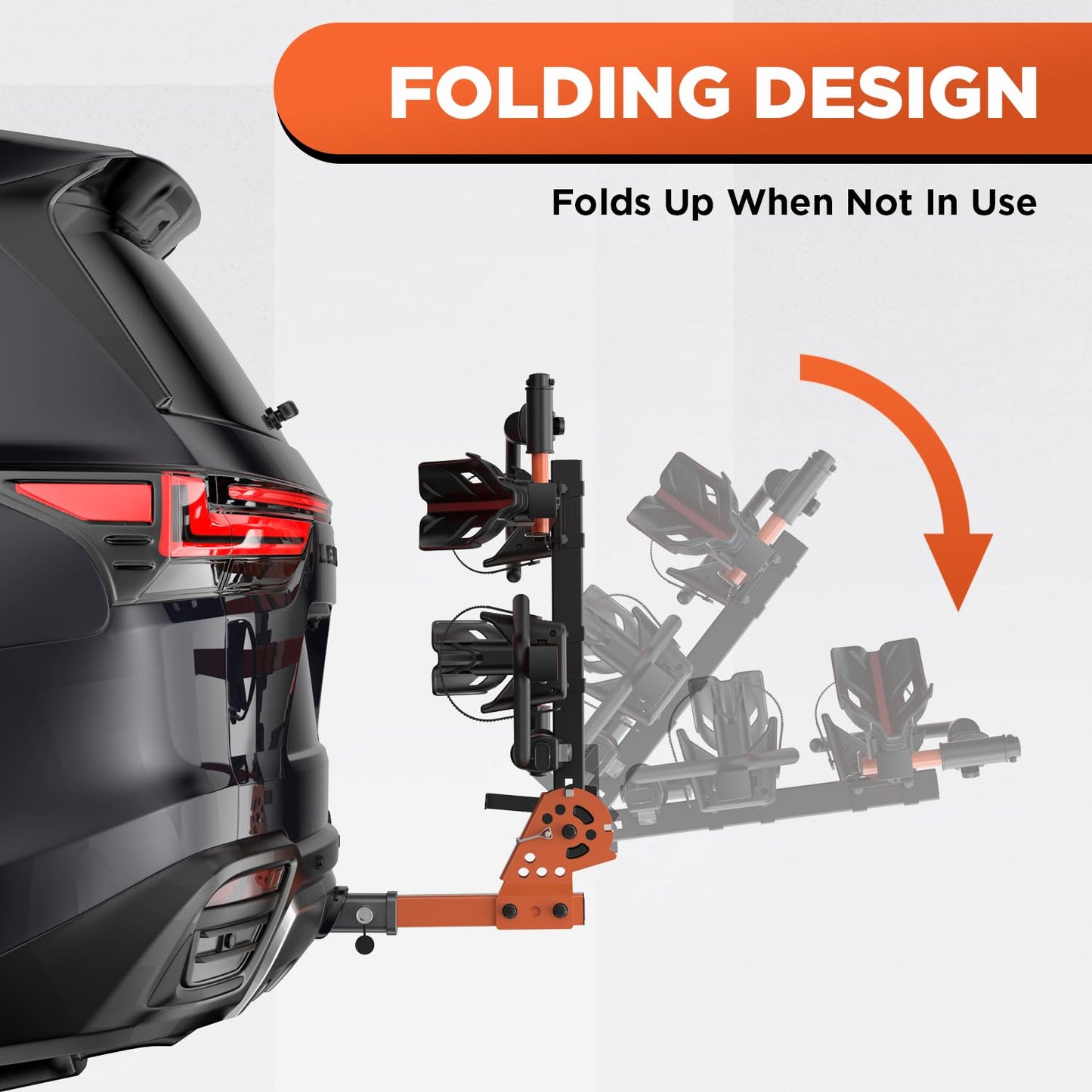 2-Bike Hitch Rack for Ebikes/Fat Tire, 200lbs, Tilting, Fits 2" Receiver