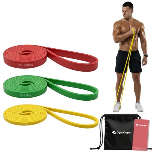GymCope Pull Up Resistance Bands Set (3/4/5 Pack), Heavy Duty Exercise Bands for Men & Women, 5-120 lbs, Resistance Bands for Pull Up Assist, Strength Training, Stretching, Home & Gym Workout