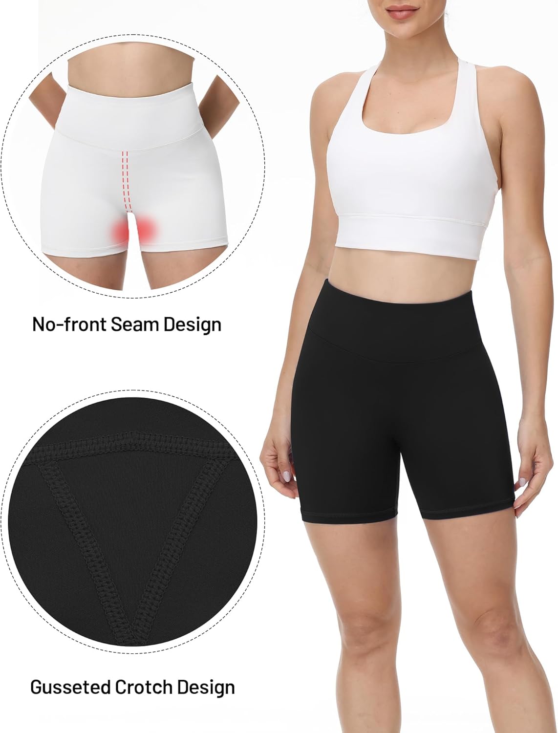 Runhit Biker Shorts for Women - High Waisted No Front Seam Yoga & Gym Spandex | 3''/5''/8'' Sizes