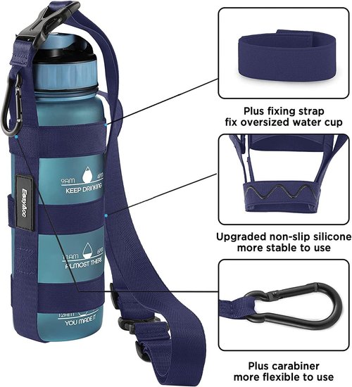 EasyAcc Water Bottle Holder Strap - Universal Fit for Owala FreeSip, Hydro Flask, Yeti | Includes Carabiner for Travel