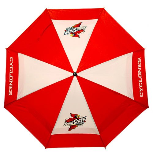 Team Golf NCAA Iowa State Cyclones Golf Umbrella 62" Golf Umbrella with Protective Sheath, Double Canopy Wind Protection Design, Auto Open Button