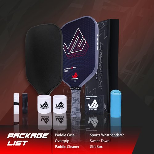 WINPICK Pickleball Paddle, T700 Carbon Fiber Surface Thermoformed Pickleball Paddles with Foam Injected Walls, PP Honeycomb Core, Stable Performance Control & Power Pickleball Racket, USAPA Approved