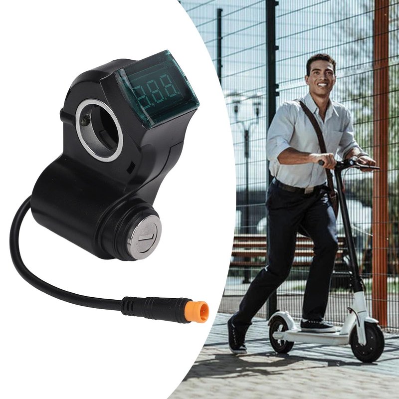 Alomejor Electric Scooter Handle Switch Lock,with Display Screen and 2 Keys Scooter Lock Replacement ABS Material for Urban Commuters Daily Riders Travel Enthusiasts