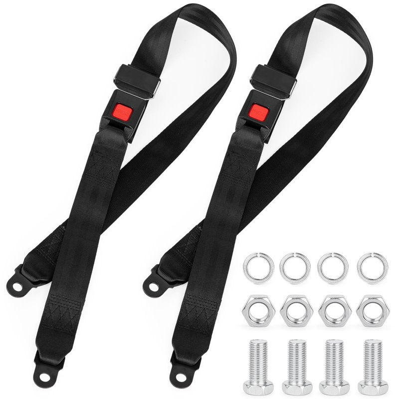 2 Pack Golf Cart Seat Lap Strap Belts Kit Universal Golf Cart Belt Kit Front Rear for Yamaha UTV EZGO, Club Car, Go Kart Not Include Bolts
