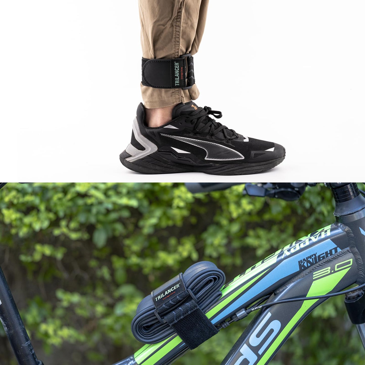 Trilancer Elastic Cinch Straps with Anti-Slip Strips, 14 "x 2" (6 Pack) Multipurpose Hook and Loop Bundling Straps for Hose, Cords, Bike, Luggage, Camping, Yoga Mats