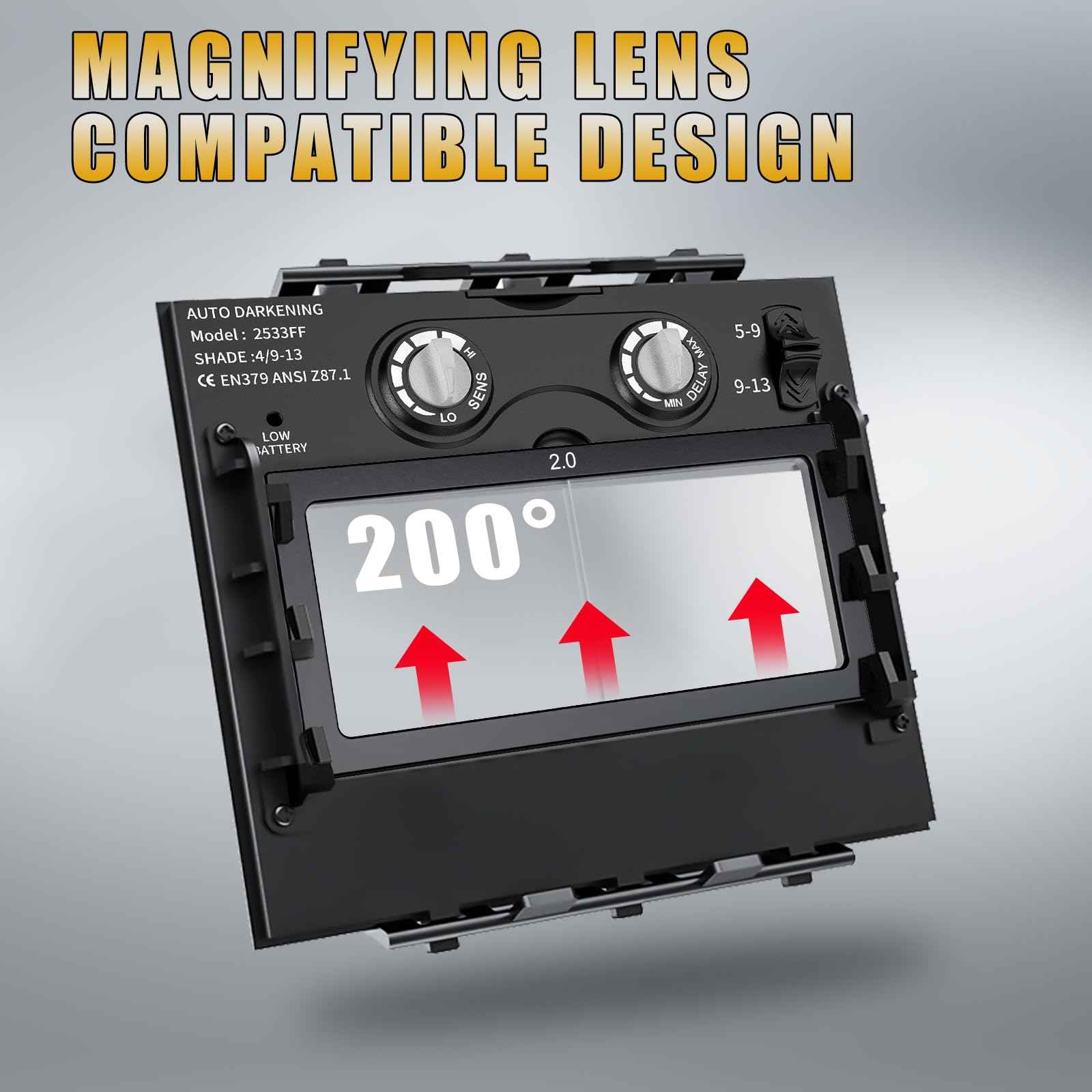 TRQWH Welding Helmet Glass Magnifying Lens 1.0/1.5/2.0/2.5/3.0 Diopter Eye-Protecting Welder Accessories Magnifier Cheater Lens (G-2.0 Diopter)