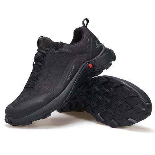 HUMTTO Men's All-Terrain Waterproof Hiking Shoes Lightweight Breathable Trekking Trails Shoes Anti Slip Outdoor Shoes 11 Black