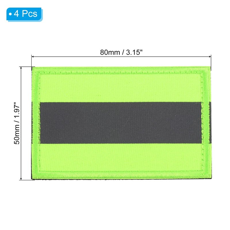PATIKIL Reflective Patch 2x3, 4 Pcs Hook and Loop Fastener Safety Appliques for Night Sportsperson Worker Hiker, Green