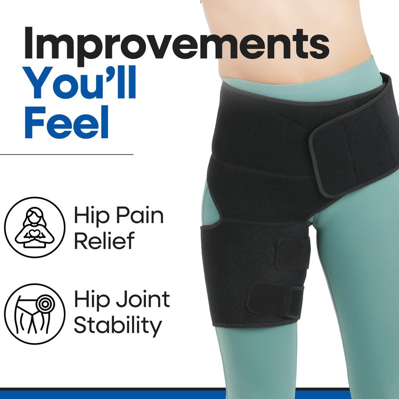 ARMSTRONG AMERICA Hip Brace For Women & Men - Groin Strain Compression Wrap for Hamstring, Hip Flexor, Sciatcica Pain Relief - Hamstring & Hip Support Thigh Compression Sleeve - SMALL/RIGHT LEG