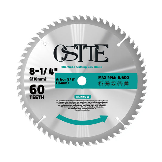 8-1/4 Inch Circular Saw Blade 60T, 5/8 Inch Arbor, Alternate Top Bevel Saw Blades for Cutting Wood, 1 Pack