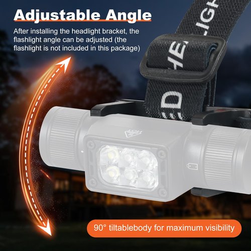 Lenporl 5 PCS Headlamp Holder Mounting Clip Buckle Headlight Flashlight Mount Stand for Slonik and Most Other 22mm -26mm LED Headlamps Flashlight Rechargeable (Not Include Head Lamp)