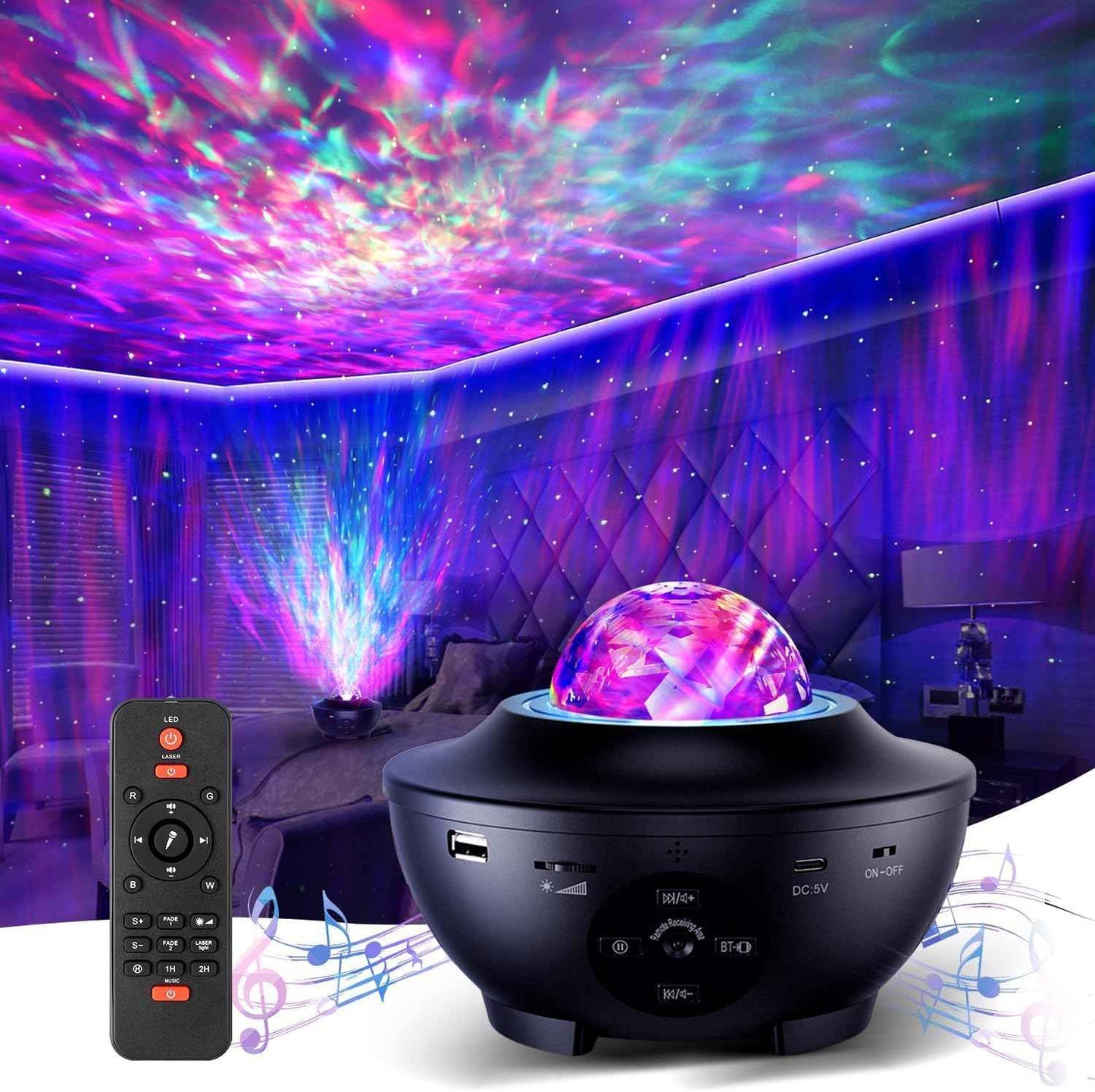 Galaxy Projector Star Projector, Bluetooth Speakers Night Light Timer Remote Control, Room Decor for Teen Girls/Led Lights for Bedroom Decor/Teen Children Adults Gift