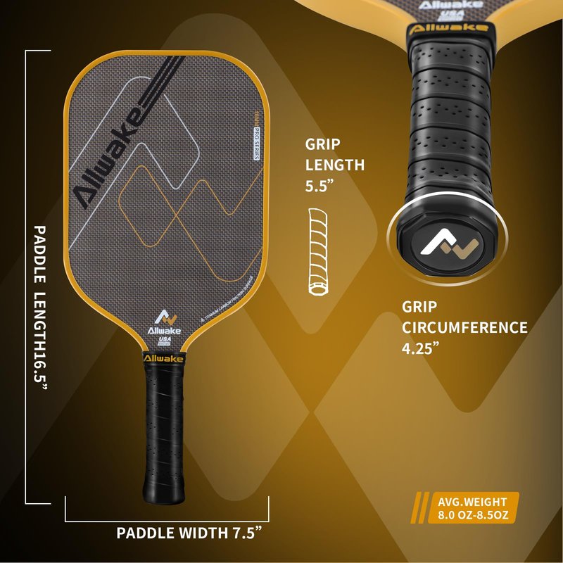 Pickleball Paddles, 3K Titanium Hybrid Carbon Fiber Pickleball Paddles Set, USAPA Approved Elite Control & Power Pickleball Paddle with 16mm Honeycomb Core, Ergo Sweatproof Grip & 360° Edge Protector