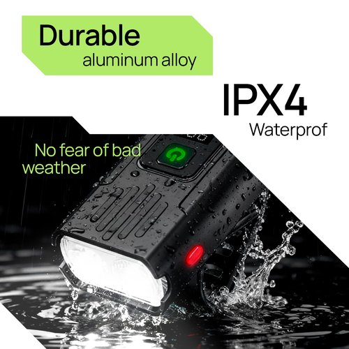 Smart Bike Lights Front and Back, R15 Kit, USB C Rechargeable with Auto Brake Sensing, 500 Lumen Waterproof Bicycle Headlight & Tail Light Set for Night Riding, Long Battery Life for Cycling Safety