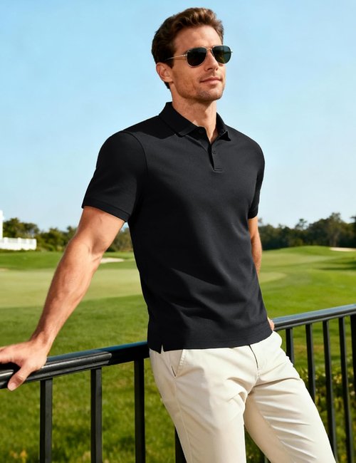 MAGCOMSEN Men's Polo Shirt - Short Sleeve Dry Fit Breathable Golf & Casual Wear | Athletic Comfort