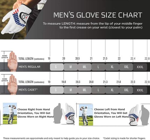 FINGER TEN Golf Gloves - Comfortable All-Weather Grip for Men | 5-Pack, Sizes S-3XL