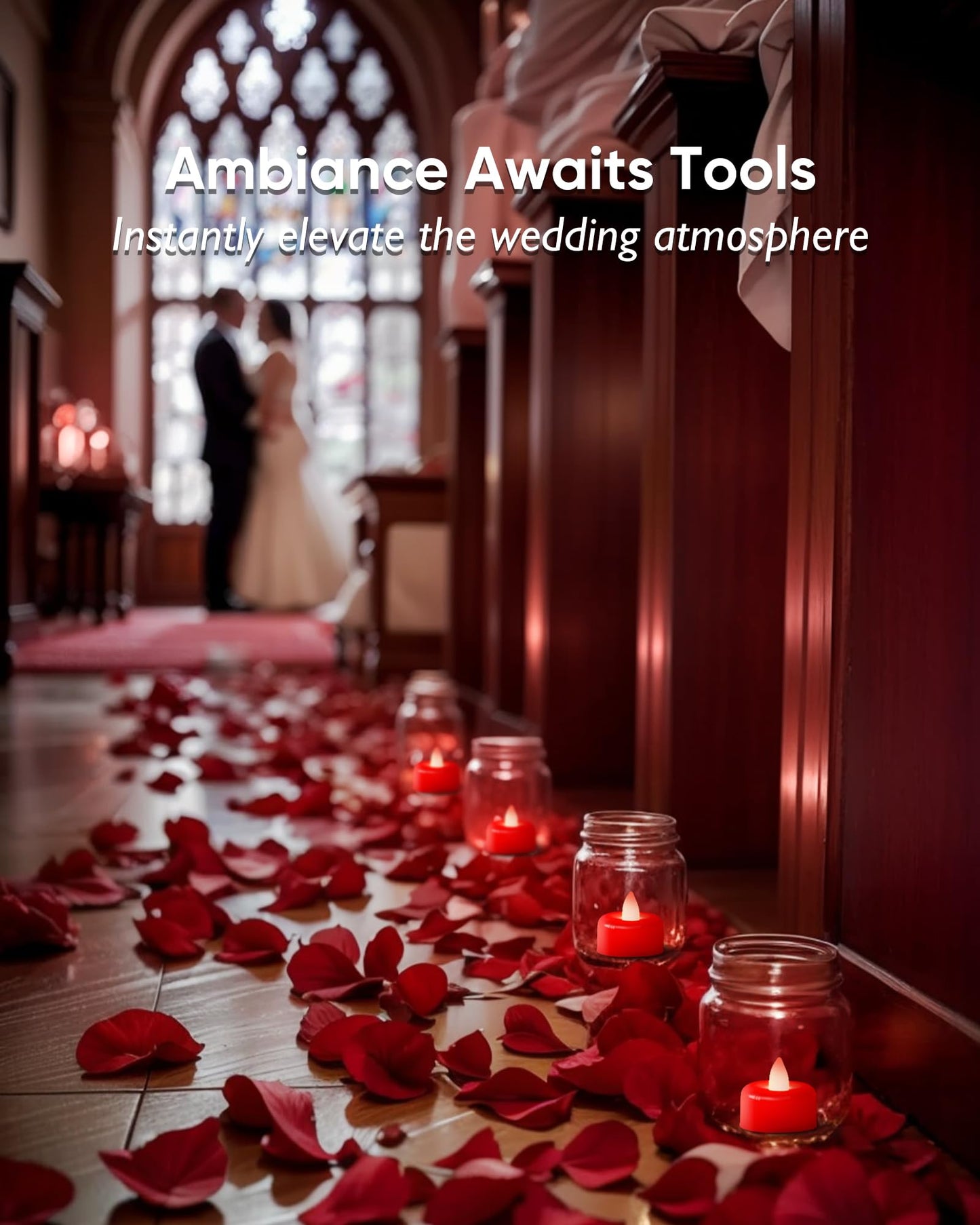 Amagic 24 Pack Red Flameless LED Tea Lights Candles Battery Operated, Electric Fake Tealight Candles for Votive, Wedding, Table Centerpiece, Party, Aniversary, Proposal, Halloween, Christmas