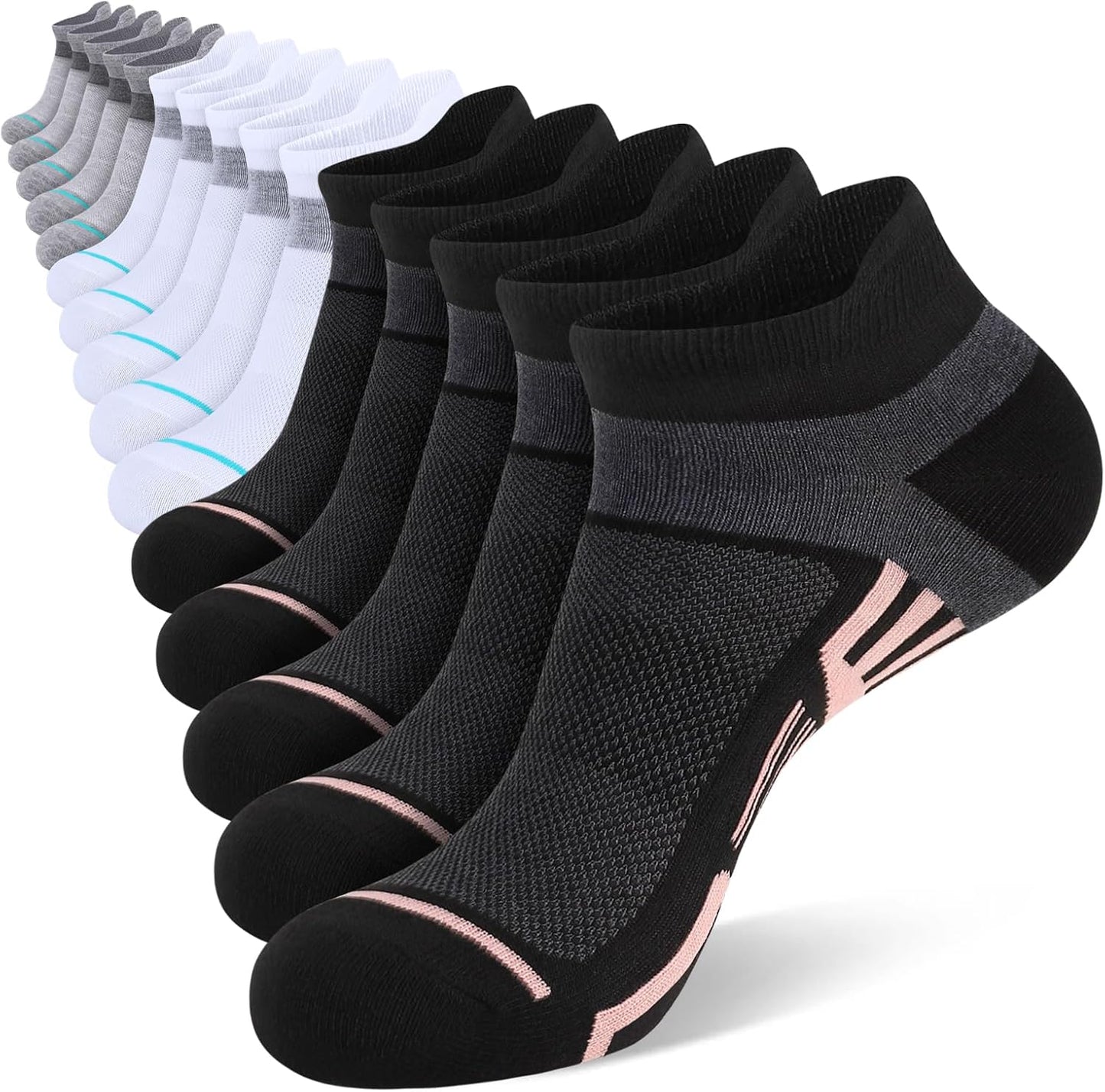 Shnn Women's Ankle Socks - Lightweight & Breathable Low Cut Design | 10/15 Pairs with Heel Tab