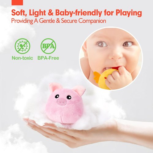 Hahaland Baby Toys - Surprise Barn Stuffed Farm Animals | Rattle, Crinkle, Montessori Sensory Toys for 6-12 Months