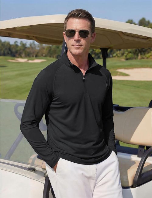 Boladeci Men's Sun Shirts - UPF 50+ UV Protection | Lightweight Quick-Dry 1/4 Zip Golf Shirt