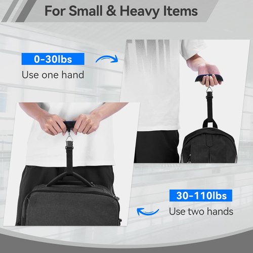 Dr.meter Luggage Scale - Digital Weight Scale with Backlight LCD Display | 110lb Capacity, Blue