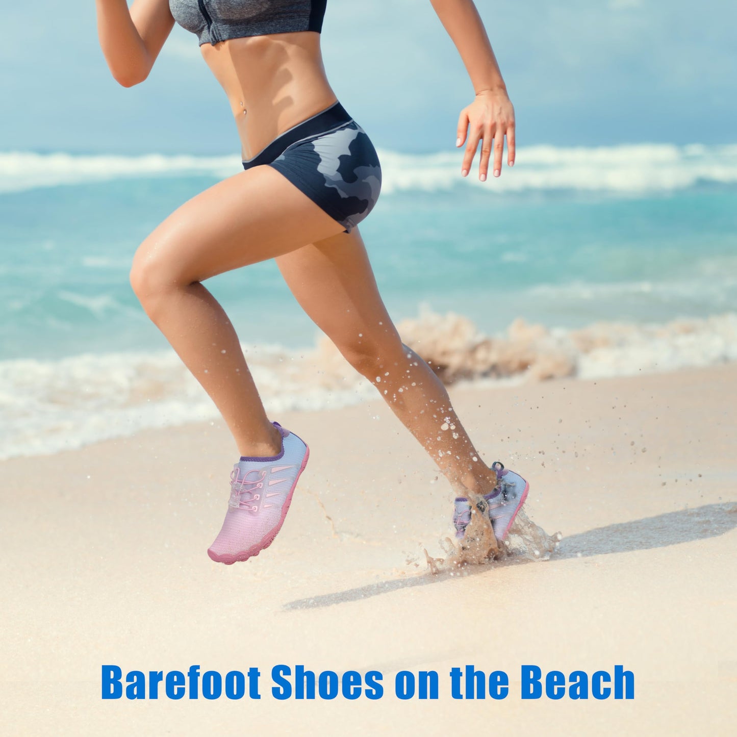 Water Shoes for Men Women, Quick-Dry Barefoot Aquashoes for Beach Swim, Water Sports Like Surf Kayak Yoga, Water Park Pink