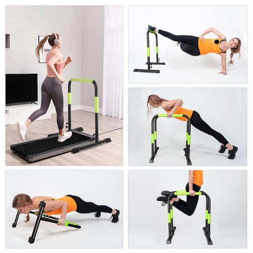 Walking Pad Handle Bar Only,31.4"-43.4" Adjustable Handrail Height - Universal Safety Handrail for 24.4" Wide Treadmills, Stable Support for Home Office Walking Pad, Gym Use,Tool-Free Assembly(Green)