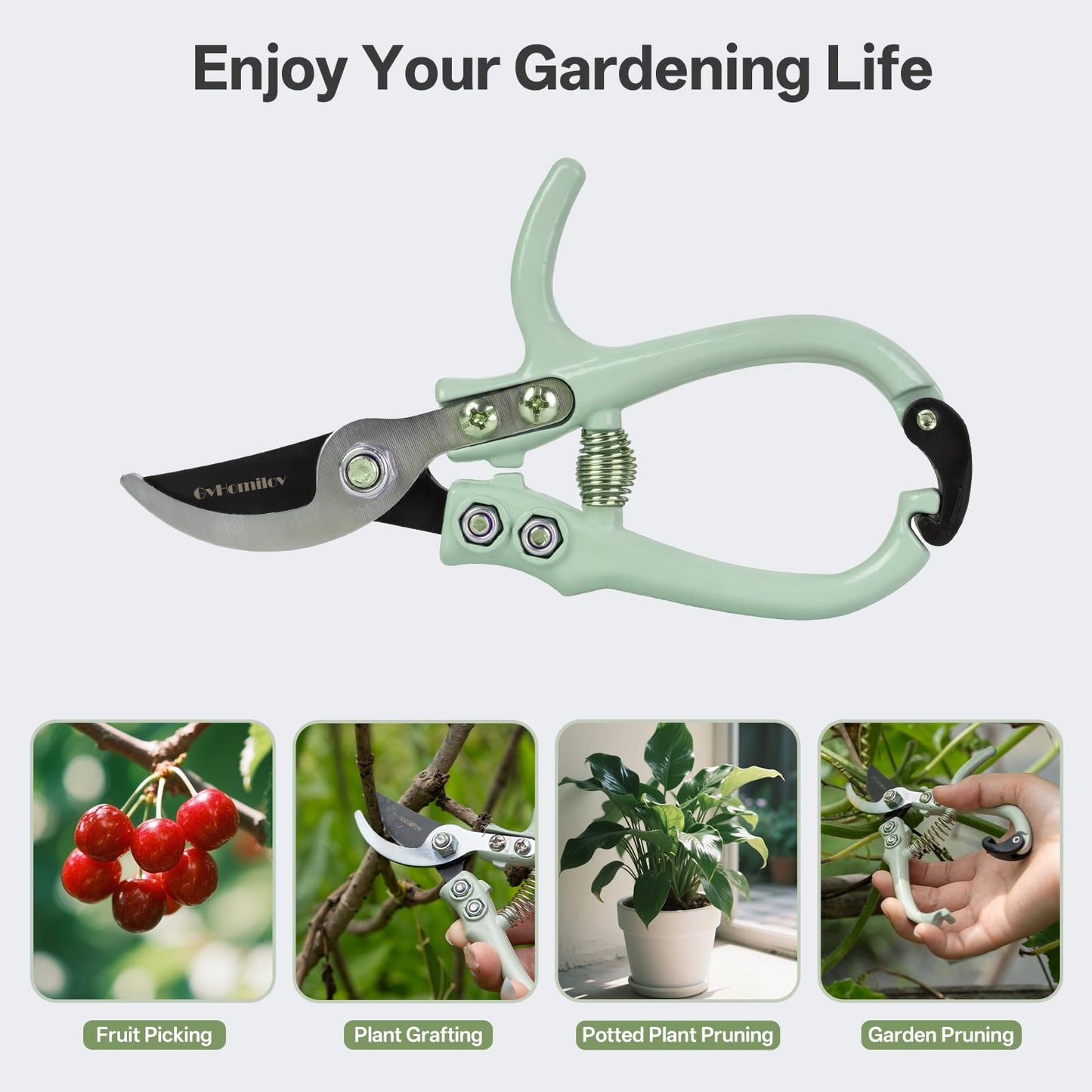 Pruning Shears for Gardening,Lightweight Plant Shears,Q-Shaped Garden Scissors for Cutting Flowers，Pruners for Tree Trimming,Indoor Plant Scissors for Women