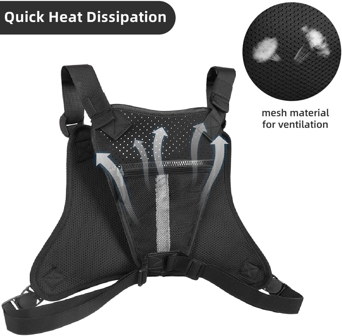 Running Chest Bag Tactical Running Vest with Pistol Holster Versatile Motorcycle Chest Pouch CCW Chest Pack