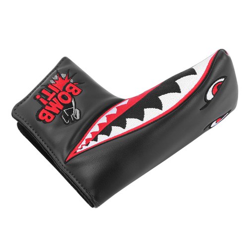 SHABIER Black Golf Blade Headcover with Tiger Shark Design for Golf Putter Club